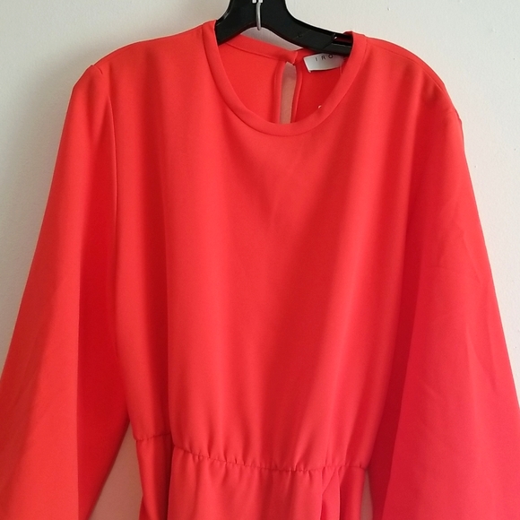 NWDFT IRO Layer Dress Matte Orange Belted Bell Kimono Sleeves Mini s FR 40 Large - Picture 3 of 10